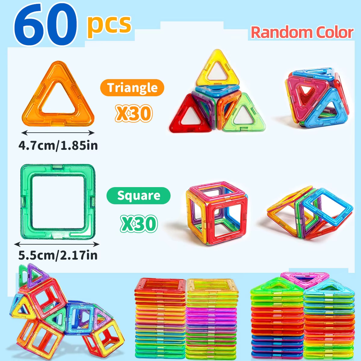 Magnetic Building Blocks DIY Magnets Toys Medium Size STEM Toys Construction Toys Learning Educational Magnet Toys