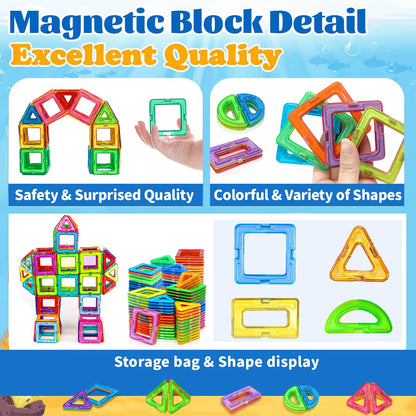 Magnetic Building Blocks DIY Magnets Toys Medium Size STEM Toys Construction Toys Learning Educational Magnet Toys